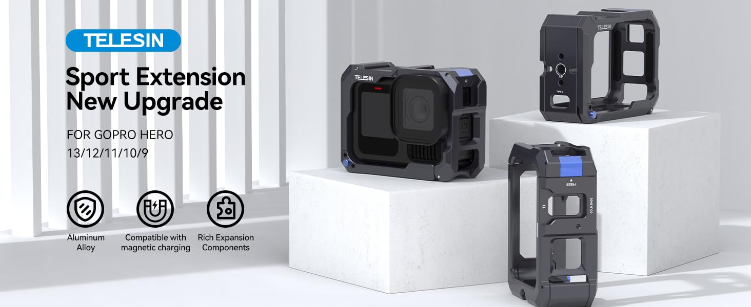 قاب فریم محافظ فلزی ارتقایافته TELESIN برای GoPro HERO 13-9