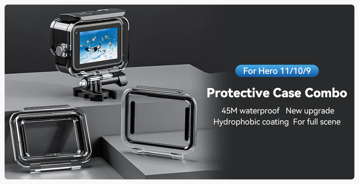 قاب ضدآب چند منظوره TELESIN برای 9-13 GoPro Hero با قابلیت درب پشتی لمسی