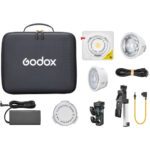 نور LED پرتابل دو رنگ Godox ML100Bi با لنز ۳۶ درجه و گریپ V-Mount