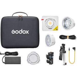 نور LED پرتابل دو رنگ Godox ML100Bi با لنز ۳۶ درجه و گریپ V-Mount